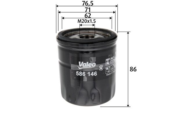 Obrázok Olejový filter VALEO  586146